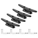 PATIKIL 128 mm ナイロンボートドッククリート 4個 カヤックロープタイクリート ネジ付き ボートドック カヤック マリン 航海用装飾 黒