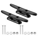 PATIKIL 100 mm ナイロンボートドッククリート 2個 カヤックロープタイクリート ネジ付き ボートドック カヤック マリン 航海用装飾 黒