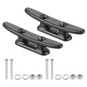 PATIKIL 78 mm ナイロンボートドッククリート 2個 カヤックロープタイクリート ネジ付き ボートドック カヤック マリン 航海用装飾 黒