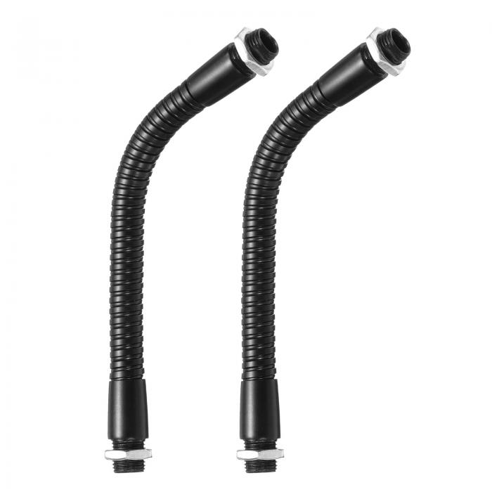 PATIKIL 150 mm グースネックマイク 2個 M10 細目ねじ 金属 ユニバーサルホース フ レキシブルアーム グースネック チューブ延長 多機能DIY用 黒