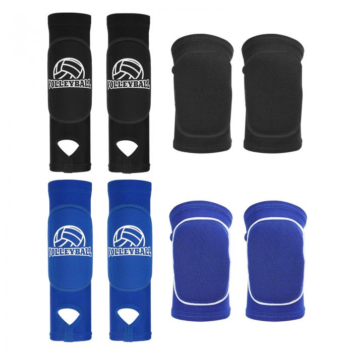 PATIKIL バレーボールアームスリーブニーパッドセット 4ペアのパッシングフォアアームニースリーブとプロテクションパッド付きサムホールバレーボールアームパッ...