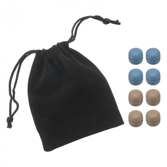 PATIKIL ヒジャブマグネットピンと収納バッグ 4ペアのノースナッグ最強商業用ボタン マルチユースピンレスマグネティックスカーフクリップ 女性用衣類カーテン用 茶色 ブルー(4)