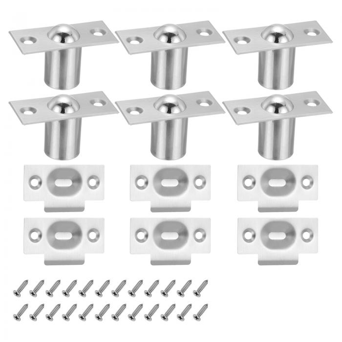 PATIKIL ステンレススチール製の小さなクローゼット用ボールキャッチドアハードウェア 6個セットのアジ..