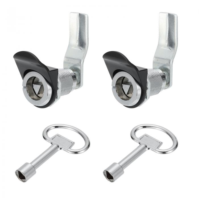 PATIKIL 三角カムロック 2個入り クロムメッキ チュー ブ ラーキャビネット引き出しロック 1-1/4