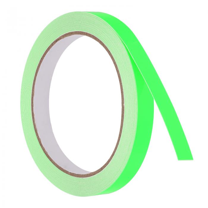 PATIKIL 0.5"×33フィートネオンガファークロステープ 1巻の蛍光性粘着テープUV黒ライトグロ ーテープ UVパーティー用 緑