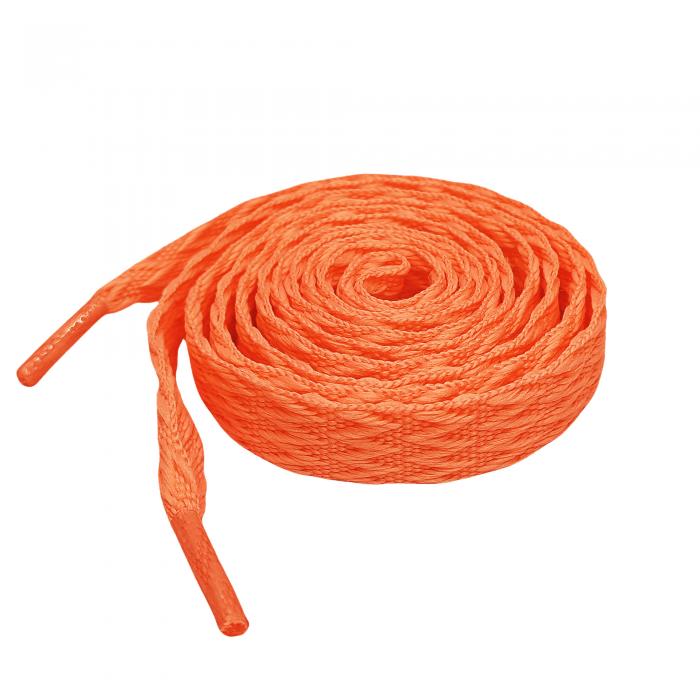 Elerevyo スニーカー用フラットファットシューレース2組、幅0.51インチのソフトシューレース、カジュアルハイキングシューズ用シューストリング オレンジレッド 120cm