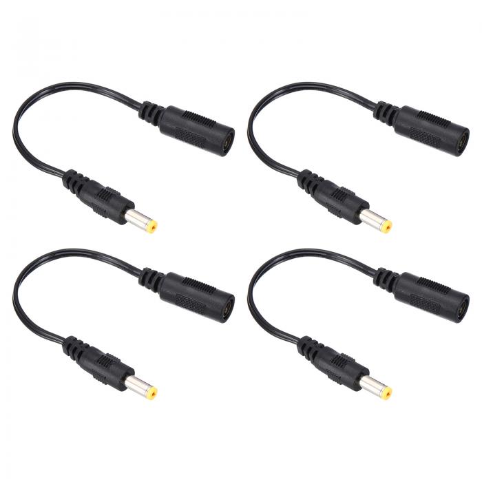 PATIKIL 0.6フィート DC 5.5x2.1mm メス - DC 4.8x1.7mm オス 電源ケーブル 4個 ワイヤ アダプタ コネ..