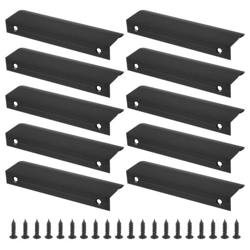 PATIKIL マウントフィンガーエッジプル 10個 120 mm アルミ合金 隠しハンドル キャビネットエッジプル ネジ付き 家庭 キッチン 家具 ドア 引き出し用 黒 PATIKIL マウントフィンガーエッジプル 10個 120 mm アルミ合金 隠しハンドル キャビネットエッジプル ネジ付き 家庭 キッチン 家具 ドア 引き出し用 黒