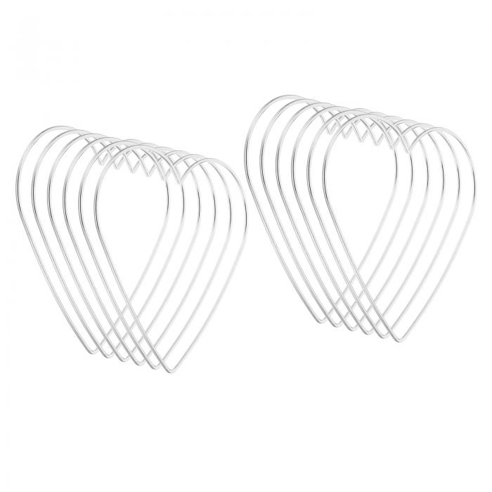 PATIKIL 6" ドリームキャッチャーリング 12個 メタルハート型 マクラメリース フローラルリングフープ ホーム DIY クラフト ウェディング 壁掛けデコレーション ホワイト シルバー