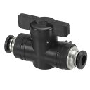 PATIKIL 1/4" ニューマチックボールバルブ 1個 プッシュ・トゥ・コネクト継手 クイックコネクトチューブ継手 ニューマチックシステムオートメーション製造用
