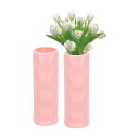 PATIKIL 花瓶 2個セット 花束用スタイリッシュな花瓶 割れないプラスチック製花瓶 ホーム居間センターピースオフィスウェディングパーティー用装飾品 ピンク