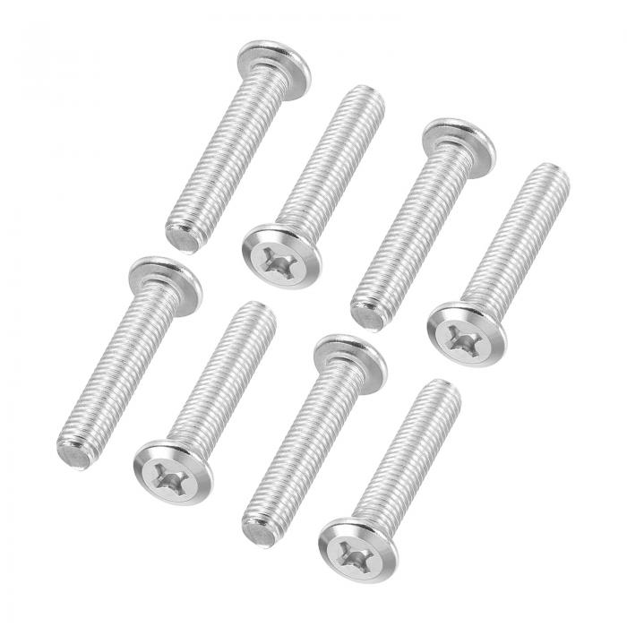 PATIKIL ラウンドヘッドねじ 8個入り M8-1.25 x 40mm 304ステンレススチール18-8 フルスレッド マシンねじ 家具ねじ コネクタボルト