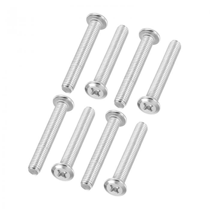 PATIKIL ラウンドヘッドねじ 8個入りM8-1.25 x 55mm 304ステンレススチール18-8フルスレッド マシンねじ家具ねじコネクタボルト