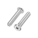 PATIKIL ラウンドヘッドねじ 2パックM10-1.5 x 50mm 304ステンレススチール18-8フルスレッド マシンねじ家具ねじコネクタボルト