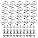 PATIKIL シューブーツレースフック 30個パックステンレススチールブーツバックルフィッティング ハイキング キャンプシューズ用リベット付き シルバートーン