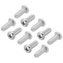 PATIKIL 十字穴付きナベネジ 15個入り M5-0.8 x 14mm 304ステンレススチール18-8 フルスレッド パンヘッドマシン十字穴付ドライブねじ
