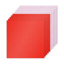 PATIKIL 10シート 赤/ライトピンク グリッターカードストックペーパー 12 x 12インチ 250gsm スクエアプレミアムスパークリーペーパークラフ...