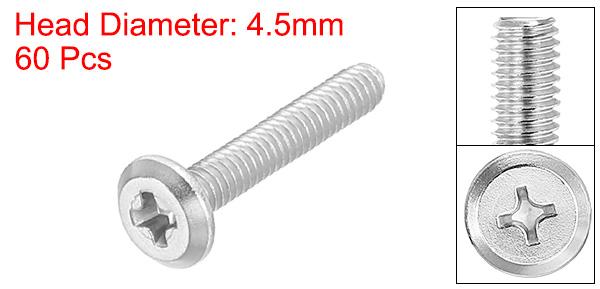 PATIKIL ラウンドヘッドプラスネジ 60個入り M2-0.4 x 12mm 304ステンレススチール18-8フルスレッド マシンスクリューファニチャースクリューコネクターボルト