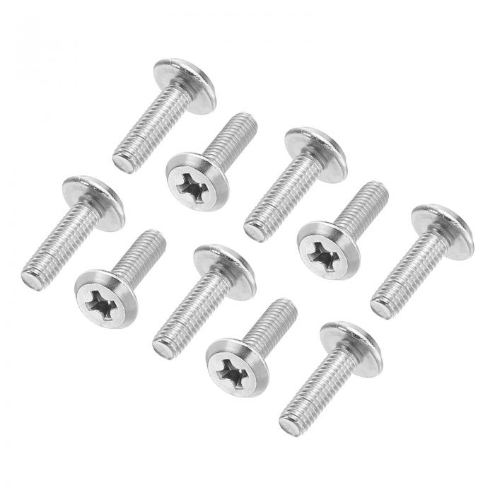 PATIKIL 丸頭プラスねじ 80個入り M3-0.5 x 10mm 304ステンレス鋼18-8フルスレッド マシンねじ家具ねじコネクタボルト