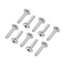 PATIKIL ラウンドヘッドプラスねじ 40個入り M3-0.5 x 14mm 304ステンレススチール18-8フルスレッド マシンねじ家具ねじコネクタボルト