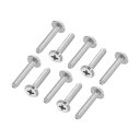 PATIKIL 丸頭プラスねじ 40個入り M3-0.5 x 16mm 304ステンレススチール18-8 フルスレッド マシンねじ 家具ねじ コネクタボルト