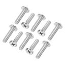 PATIKIL ラウンドヘッドプラスねじ 30個入り M4-0.7 x 18mm 304ステンレススチール18-8フルスレッド マシンねじ家具ねじコネクタボルト