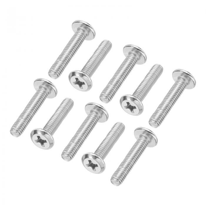 PATIKIL ラウンドヘッドプラスねじ 30個入り M4-0.7 x 20mm 304ステンレススチール18-8 フルスレッド マシンねじ 家具ねじ コネクタボルト