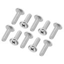 PATIKIL ラウンドヘッドプラスねじ 15個入り M5-0.8 x 16mm 304ステンレススチール18-8フルスレッド マシンねじ家具ねじコネクタボルト