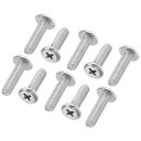 PATIKIL ラウンドヘッドプラスねじ 15個入り M5-0.8 x 18mm 304ステンレススチール18-8 フルスレッド マシンねじ 家具ねじ コネクタ...