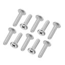 PATIKIL ラウンドヘッドプラスねじ 15個入り M5-0.8 x 20mm 304ステンレススチール18-8 フルスレッド マシンねじ 家具ねじ コネクタ...