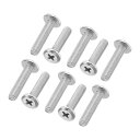 PATIKIL ラウンドヘッドプラスねじ 15個入り M5-0.8 x 22mm 304ステンレススチール18-8 フルスレッド マシンねじ家具ねじコネクタボル...