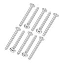 PATIKIL ラウンドヘッドプラスねじ 8個入り M5-0.8 x 50mm 304ステンレススチール18-8 フルスレッド マシンねじ 家具ねじ コネクタボ...