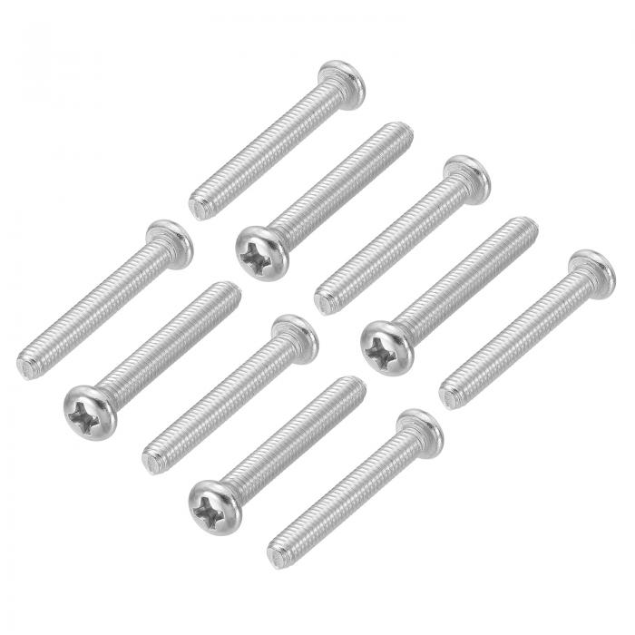 PATIKIL 十字穴付きナベネジ 30個入り M4-0.7 x 35mm 304ステンレススチール18-8 フルスレッド パンヘッドマシン十字穴付ドライブねじ