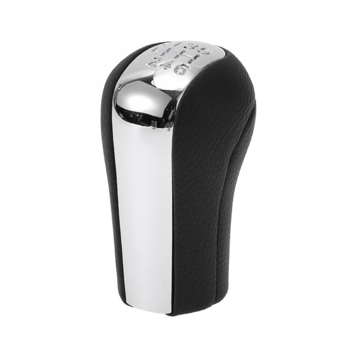 TUCKBOLD トヨタに対応カローラ用6速マニュアルギアシフトノブ | フロントオートモーティブギアボックススティックシフターレバーノブ ブラックシルバートーン プラスチックフェイクレザー 1個(2)