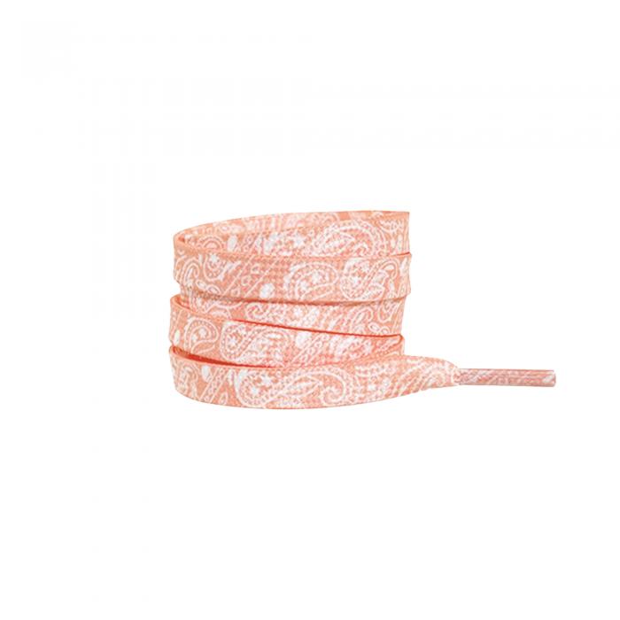 Elerevyo スニーカー用ペイズリーフラットシューレース1組、0.31インチソフトシューレースシューストリングス、カジュアルハイキングシューズ用 アプリコットオレンジ 140cm