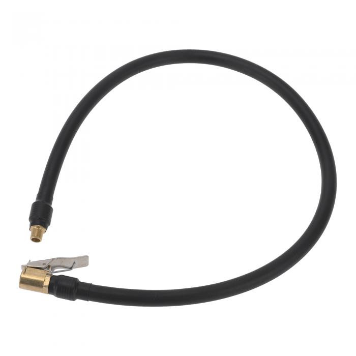 A ABSOPRO タイヤインフレーターエクステンションチューブ 耐久性 23.62インチ M8x0.8 12.6mm OD エアポンプ延長ホースアダプター タイヤバルブゴム ブラック 1個