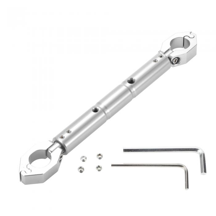 Partuto 1セット ユニバーサルモーターサイクルバランスバー - モーターサイクルハンドルバーエクステンションアジャスタブル - アルミニウム合金シルバートーン