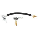 Partuto 1セット7.87インチ0.305inx32TPIユニバーサルタイヤインフレーターエクステンションチューブ車用オートバイ自転車エアポンプ延長ホースアダプタータイヤバルブ耐久性のあるナイロンブラック