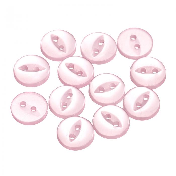 uxcell 12個16Lピンク丸いボタン10mm 3/8