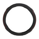 Motoforti ハンドルカバー ステアリングカバー 36.5-37.9cm 汗対策 フォーレザーラバー ブラック