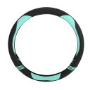 Motoforti ユニバーサルカーステアリングホイールカバー ステアリングホイール保護スリーブ 36.5-37.9cm用 防汗 フェイクレザー ラバー ブラッ...