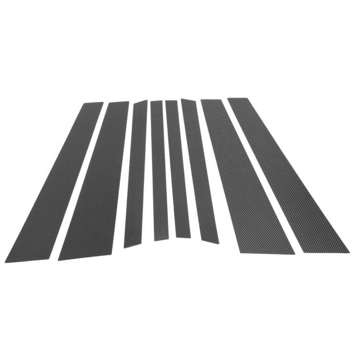 Partuto ドアピラーウィンドウトリム - 車のフロントリア左右サイドアンチスクラッチステッカー - BMWに対応 X5 2014-2018用プラスチックブラックカーボンファイバー - 8個