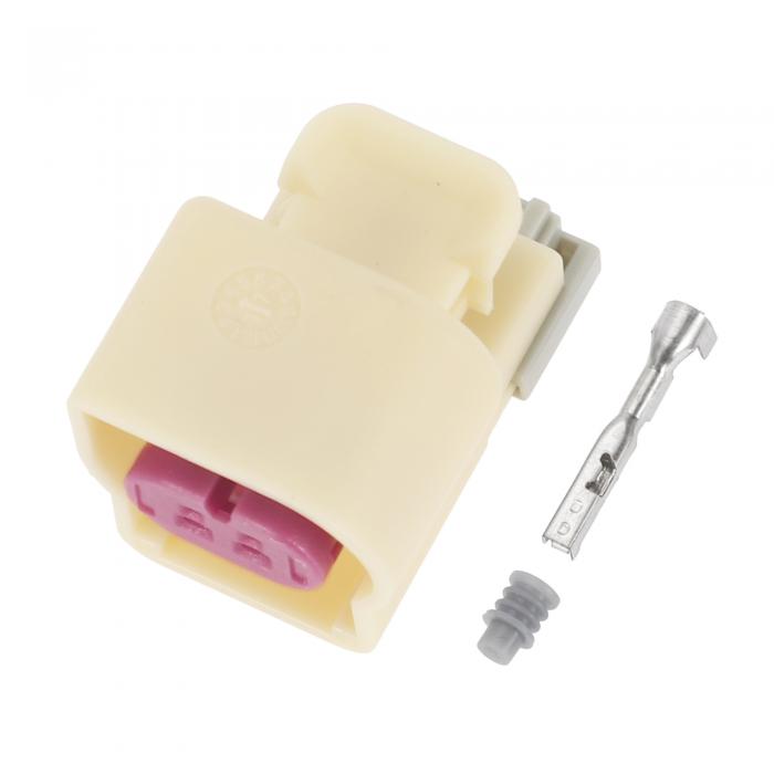 Motoforti シボレーに対応用のプラスチック製スズメッキ銅製のノック検知センサーコネクタープラグ女性ワイヤーターミナルコネクター 品番13580877 ベージュ色 防水性