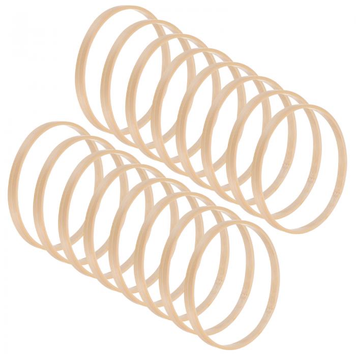 M METERXITY 16パック 木製竹製フローラルフープ-5" クラフト木製リースリング DIYウェディングリース..