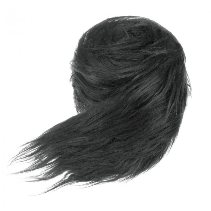 M METERXITY プレカットされたフェイクファーファブリックストリップ DIYクラフトクリスマス用 59x4"[黒]