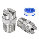 M METERXITY 2パック フラットファンスプレーチップ 65度 1/4BS PTメス ステンレス鋼 高圧洗浄機ノズル クリーナーノズル 交換用Wシールテープ付き 水鉄砲用(2.4mmオリフィス)
