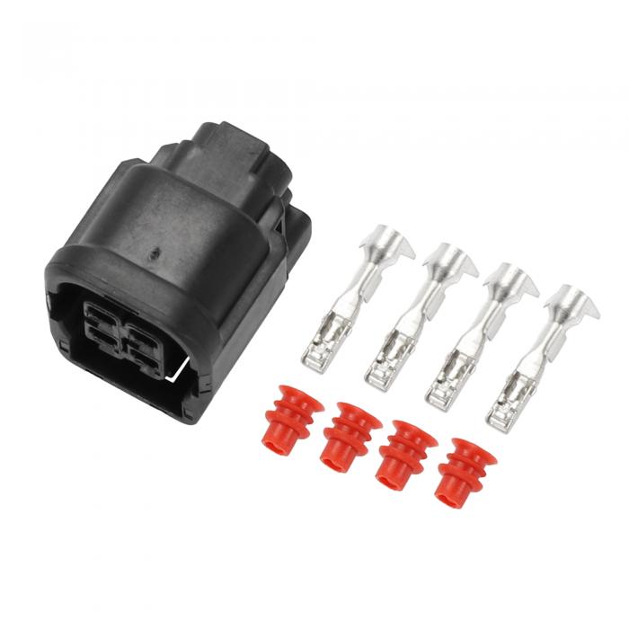 Hihaha Hondaに対応用LEDヘッドライトコネクタープラグ/インナーフィーメールワイヤーターミナルコネクター/防水プラスチック2mmシリーズ/1セットブラック4ピン