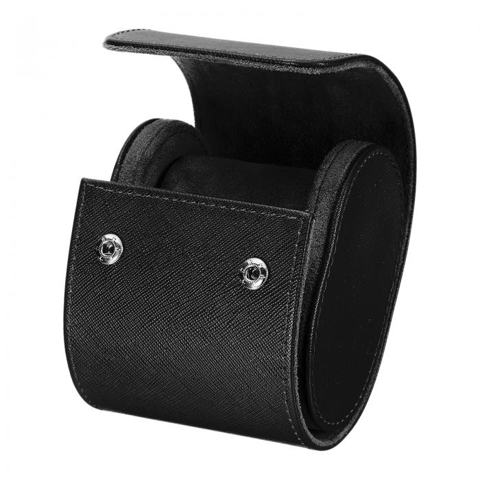 uxcell メンズとレディース用のポータブルレザーウォッチケース、シングルスロットのウォッチロールト..