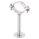 uxcell パイプサポート ステンレス鋼パイプサポートブ ラケット 直径63 mm パイプチューブ用 スクリュー付き調整可能なパイプストラップクランプ