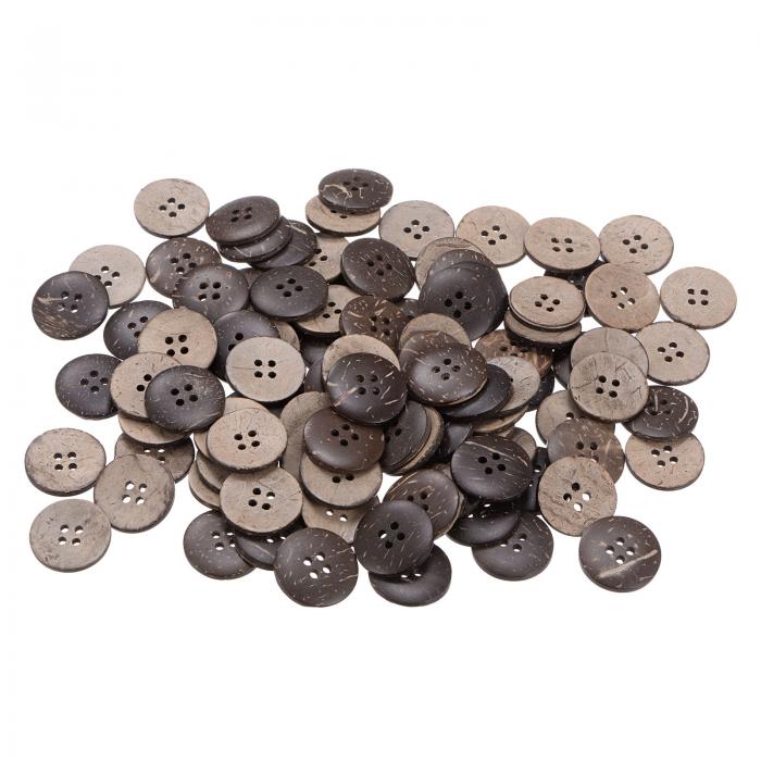 uxcell ウッドボタン 四つ穴ボタン ブ ラウン 木製丸型ボタン 100個 23 mm ボタン おし ゃれ 飾りボタン 衣類用 裁縫用 DIYクラフト装飾用 工芸品